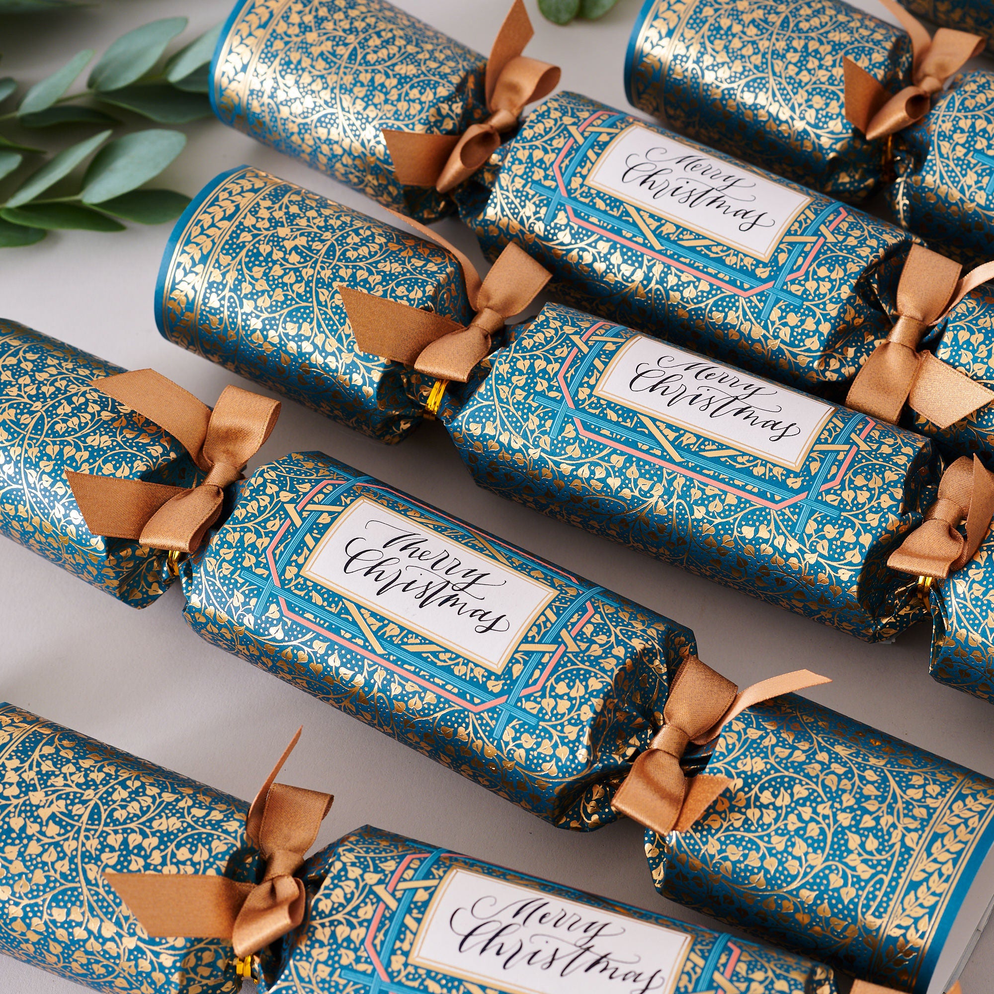 "Golden Ivy" Place Name Luxury Christmas Crackers