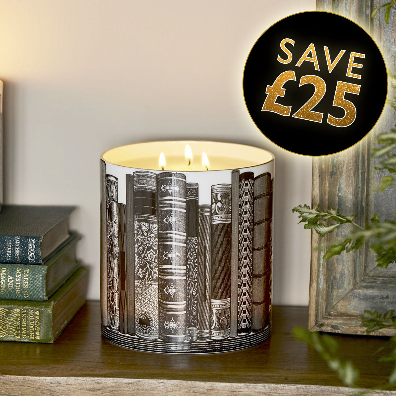 The Library 3 Wick Scented Ceramic Candle